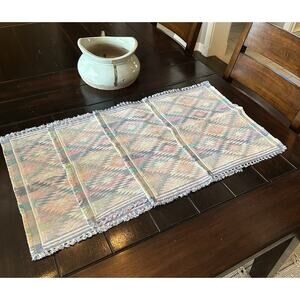 Park B. Smith Pastel-Colored Southwestern Woven Placemats Fringed Edges Set Of 4